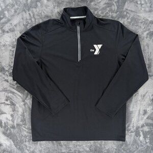 Sport-Tek Black Quarter Zip Pullover YMCA Employee Work Uniform Men L Coach